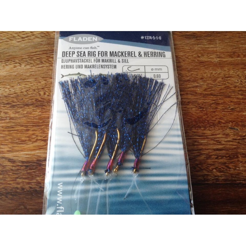Fladen Deep Sea Blue Feather Mackerel And Herring Rig  #1274-5-1-0
