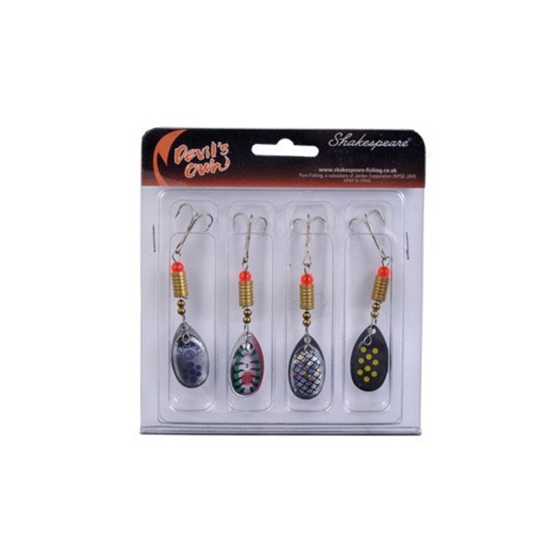 Shakespeare Devil’s Own 7g Spinner Selection, 4 pack