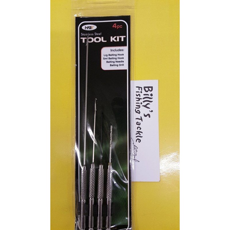 NGT Unisex Stainless Baiting Tool Set in Sleeve (4 Piece)