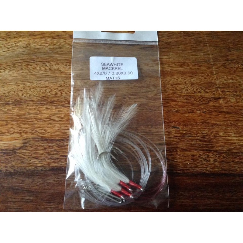 Sea White Mackerel Feather 2/0