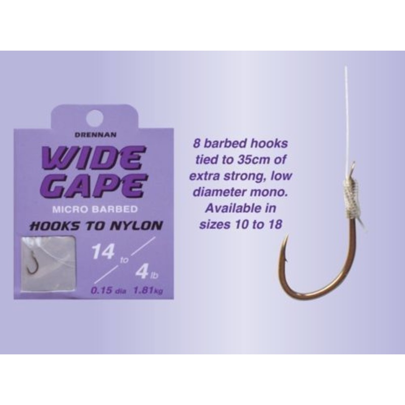 Drennan Wide Gape Hooks to Nylon