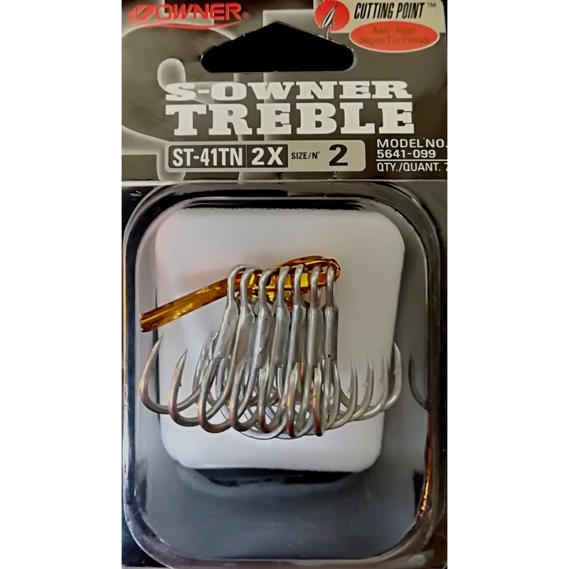 Owner s-owner treble cutting point st-41tn 2x hooks