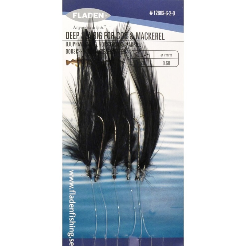 Black Feathers 6 Hook Size 2/0 #1280S-6-2-0