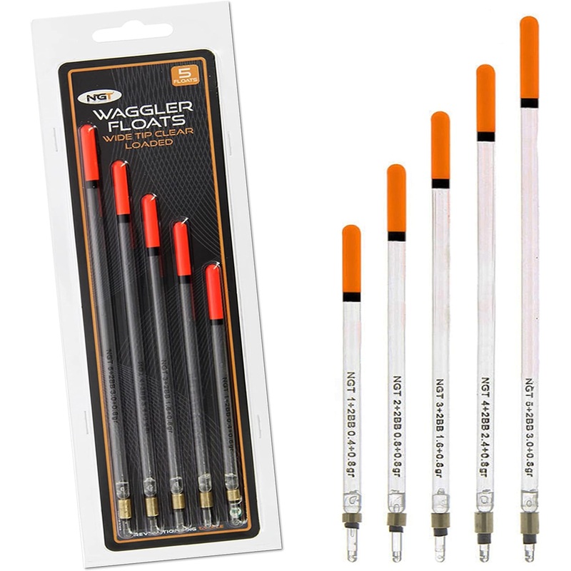 NGT Pack of 5 Wide Tip Loaded Waggler Floats