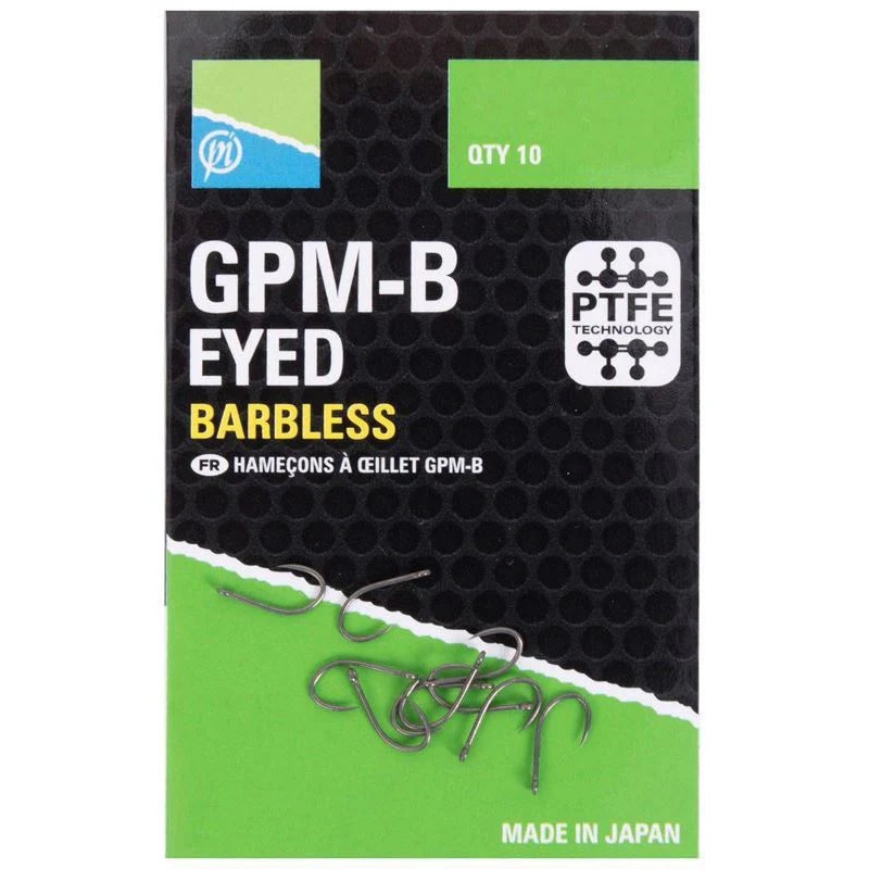 Preston GPM-B Eyed Barbless Hooks