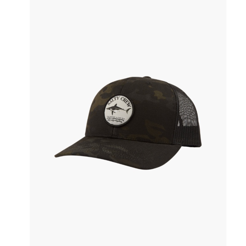 SALTY CREW BRUCE RETRO TRUCKER HAT BLACK/ CAMO