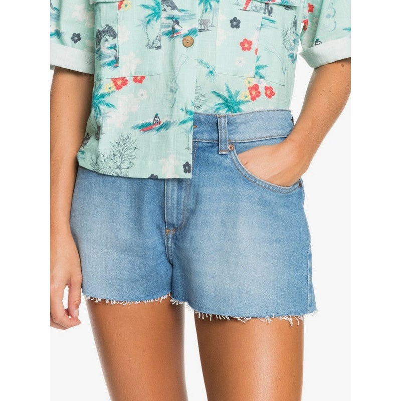 ROXY KISSING THE SWELL DENIM SHORTS