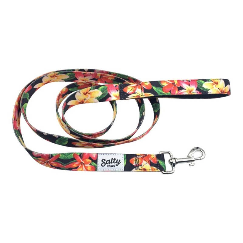 SALTY PAWS DOG LEASH BLACK FLORAL
