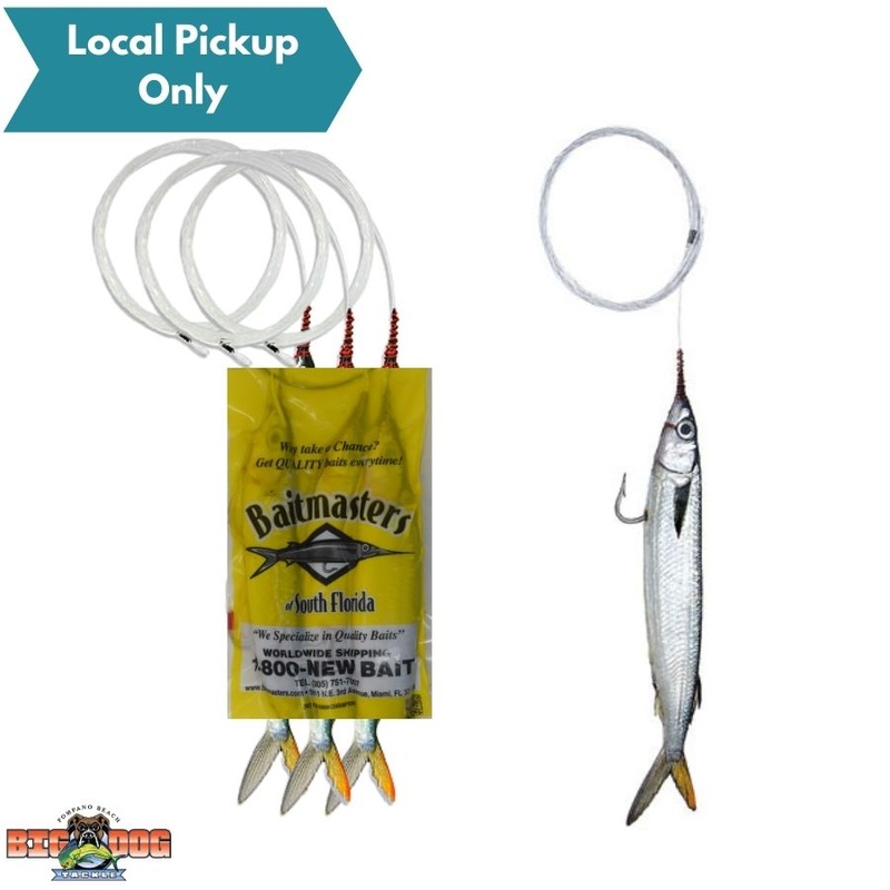 BAITMASTERS BALLYHOO SMALL MONO SINGLE HOOK RIGGED 3PK