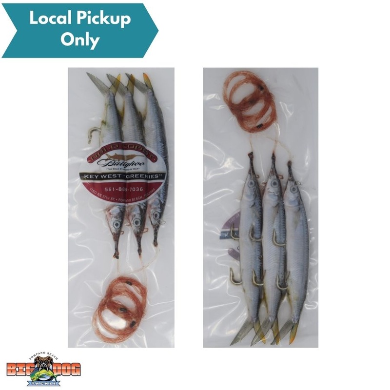 GOLD COAST BALLYHOO MONO DBL HOOK RIGGED 3pk