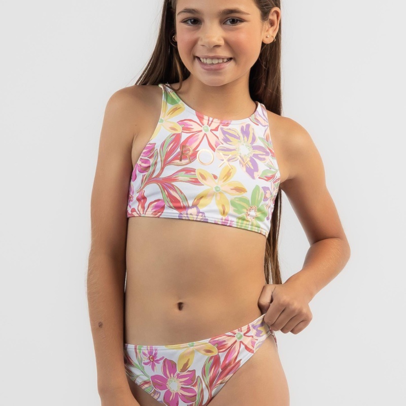 ROXY GIRL’S TROPICAL TIME TWO PIECE BIKINI SET