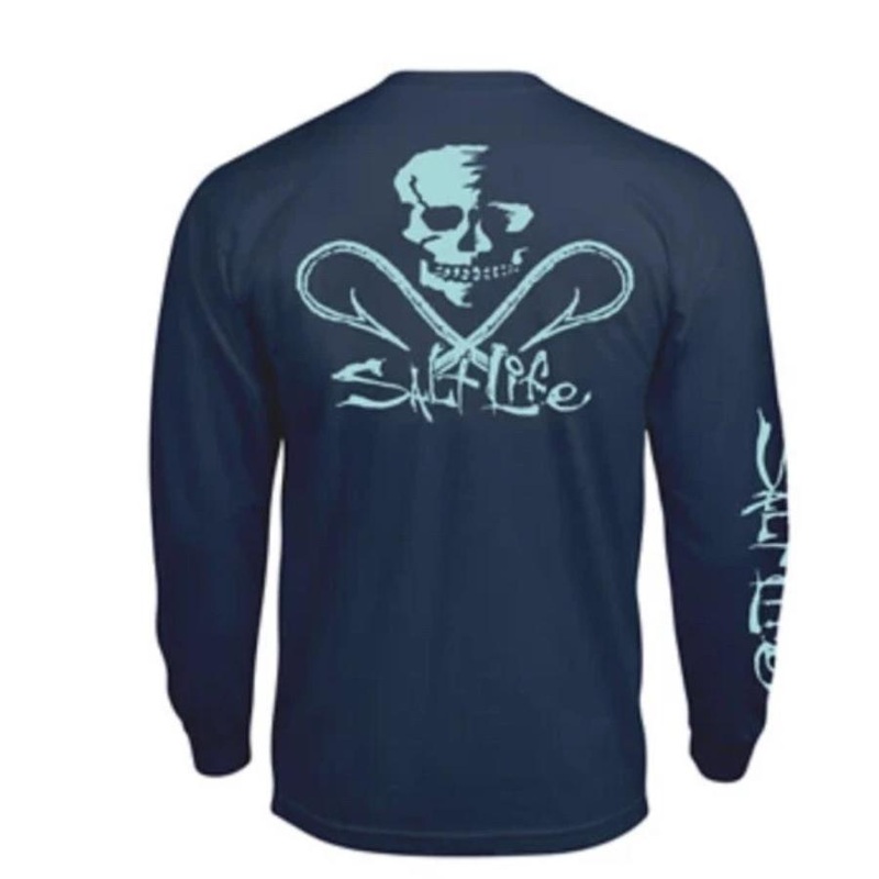 SALT LIFE SKULL AND HOOKS L/S