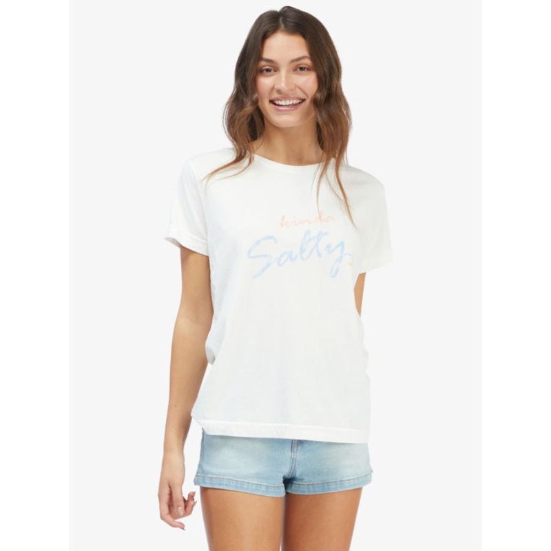 ROXY SALTY SCRIPT GRAPHIC BOYFRIEND T-SHIRT