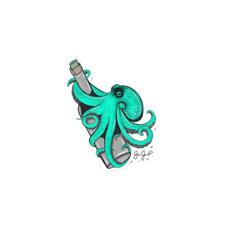 JESSIE JESSUP STICKERS TEAL KRAKEN