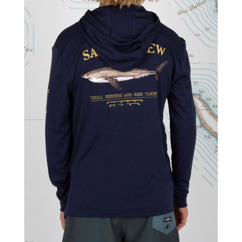 SALTY CREW YOUTH BRUCE HOOD L/S PERFORMACE