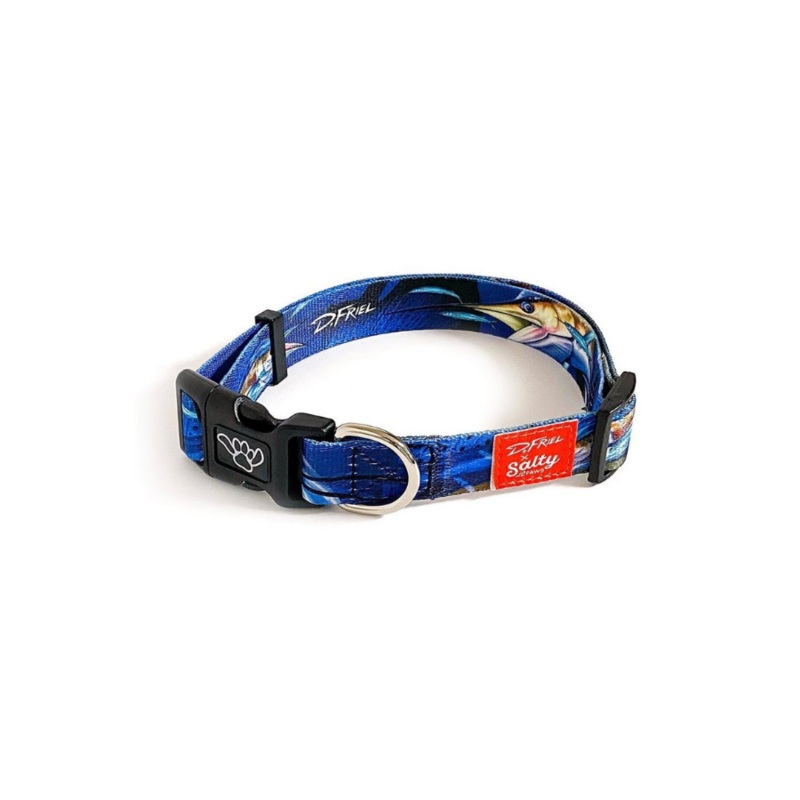 SALTY PAWS DOG COLLAR SAILFISH PRINT
