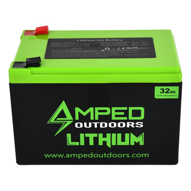 Amped 14.8V 32Ah Outdoors Lithium Battery with 5A Charger