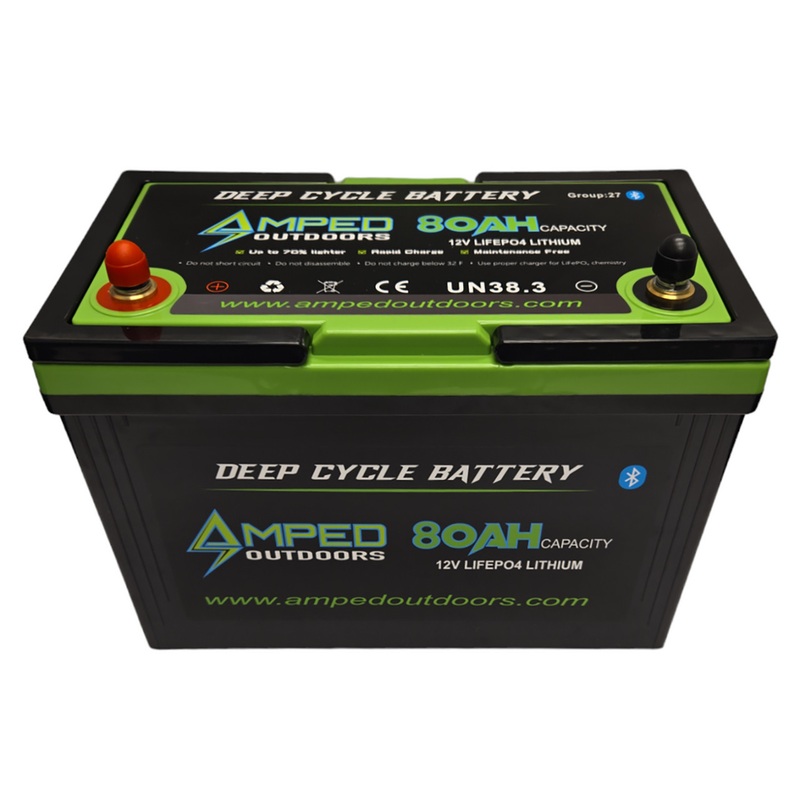 Amped Outdoors 12v 80Ah LiFePO4 Lithium Battery