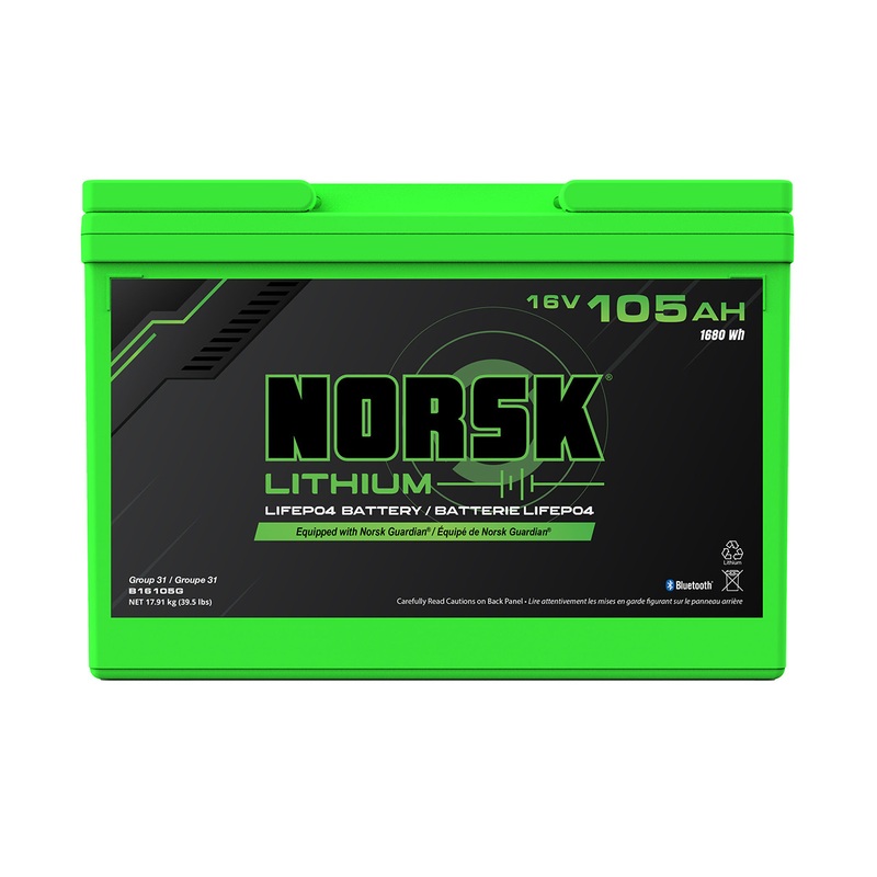 Norsk 16V 105AH LiFePO4 Lithium Deep Cycle Battery