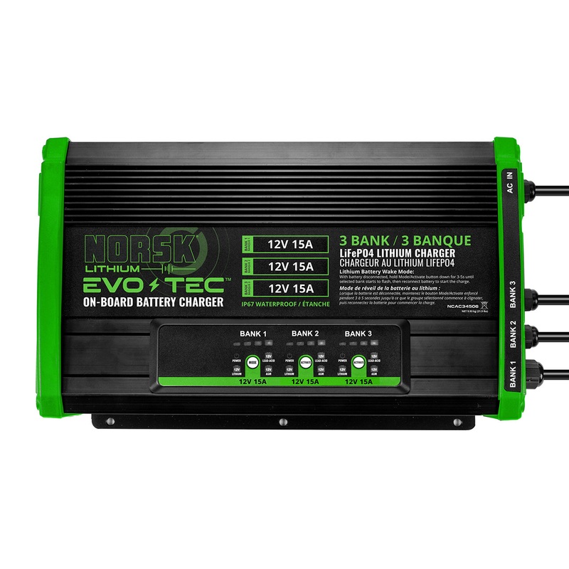 Norsk 12V 15A Multi-Chem A/C Battery Charger