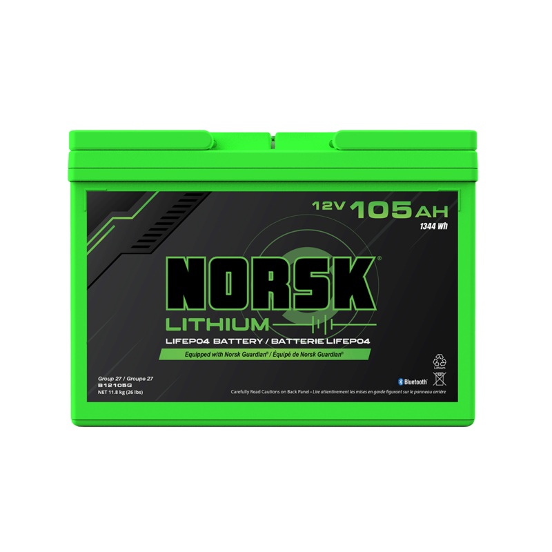 Norsk 12.8V 105AH LiFePO4 Marine Lithium Battery