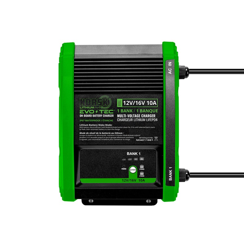 Norsk Single Bank Marine 12/16V 10A A/C Battery Charger