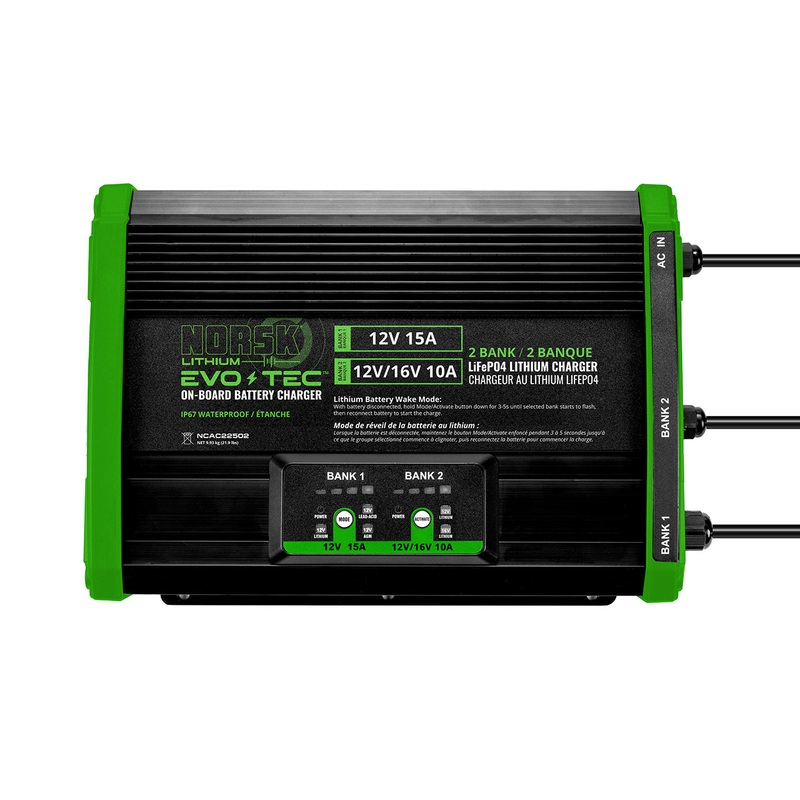 Norsk Two Bank Marine 12V-15A & 12/16V-10A Selectable Battery Charger
