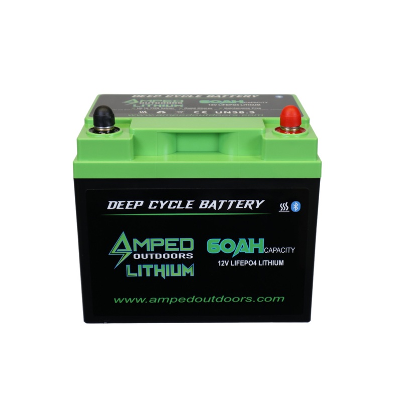Amped Outdoors 12v 60Ah LiFePO4 Lithium BatteryHeated