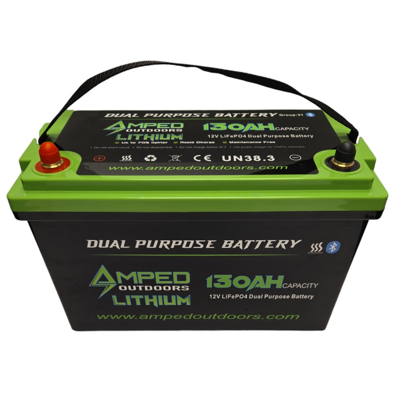 Amped Outdoors 12v 130AH Dual Purpose Lithium BatteryHeated