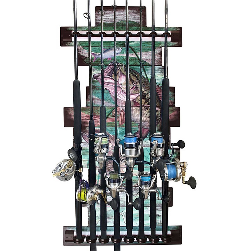 Rush Creek Guy Harvey Bass 8 Rod Wall Rack
